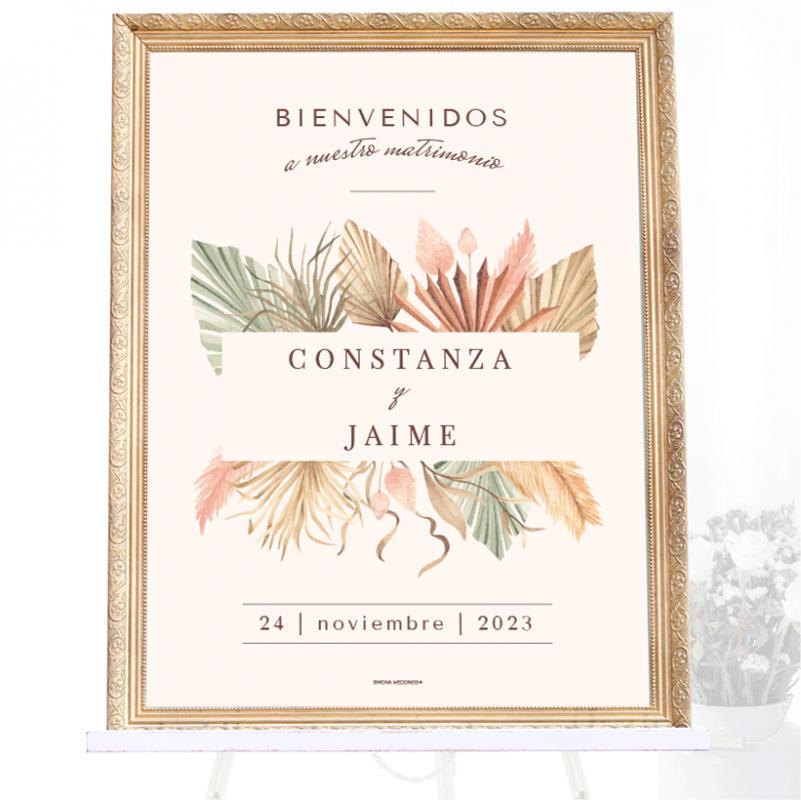 LETRERO DE BIENVENIDOS Pampa color – Simona Weddings