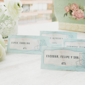 TARJETAS IDENTIFICACIÓN DE ASIENTO EN CARPA Diseño personalizado